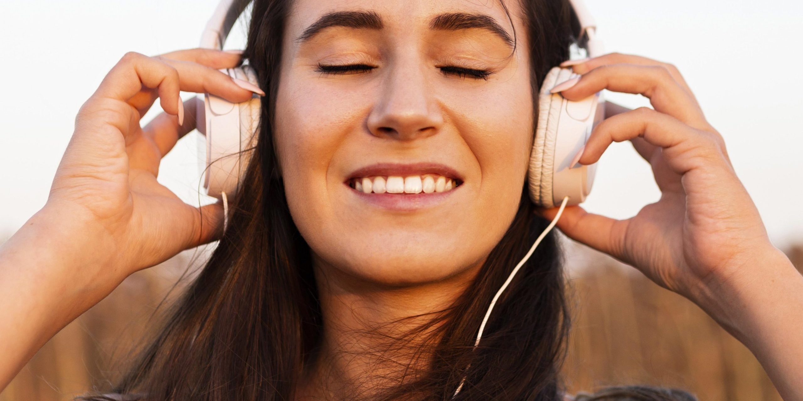 smiley-woman-listening-